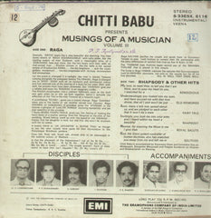 Chittibabu Presents Musings of a Musician - Classical Bollywood Vinyl LP