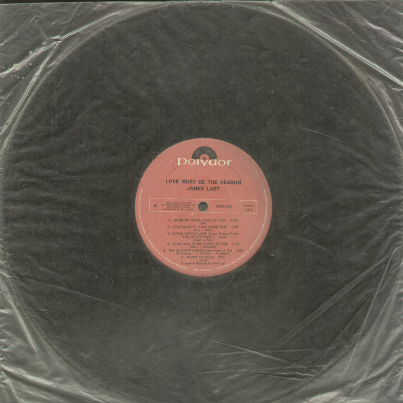 No Sleeve by Love Must Be The Reason James Last — LP vinyl record cover