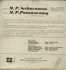 Madurai M.P Sethuraman  Madurain M.P. Ponnuswamy - Instrumental Bollywood Vinyl LP