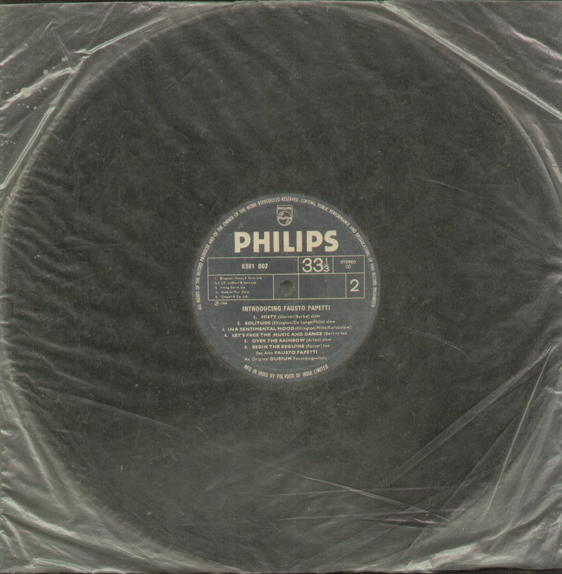 No Sleeve by Introducing Fausto Papetti — LP vinyl record cover