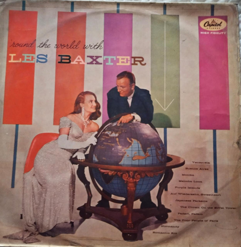 Round The World With Les Baxter -1957 — 1957 LP vinyl record cover