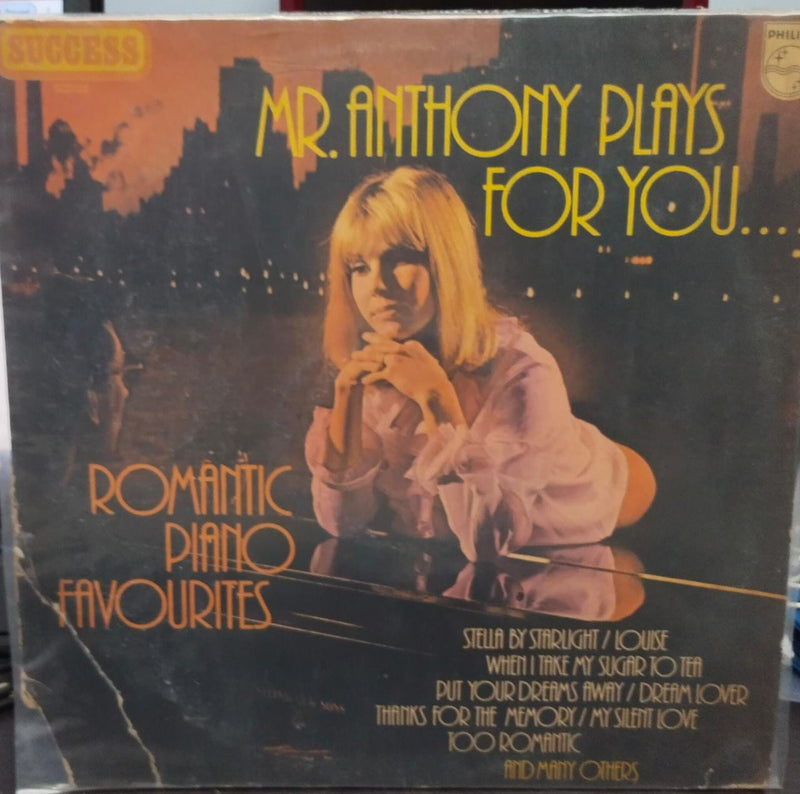 Mr Anthony plays For You Romantic Piano Favorites -1974 — 1974 LP vinyl record cover