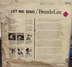 Let  Me Sing Brenda Lee -1963 -  English Vinyl Record Lp