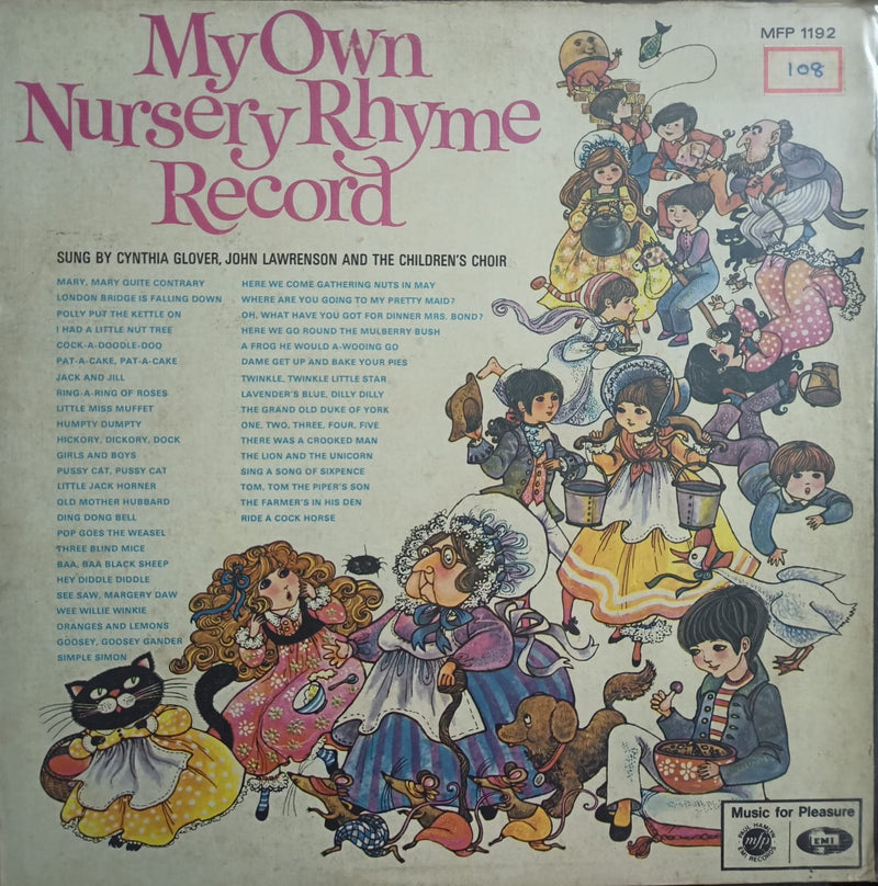 “My Own Nursery Rhyme Record” 1967 — 1967 Bollywood LP vinyl record cover
