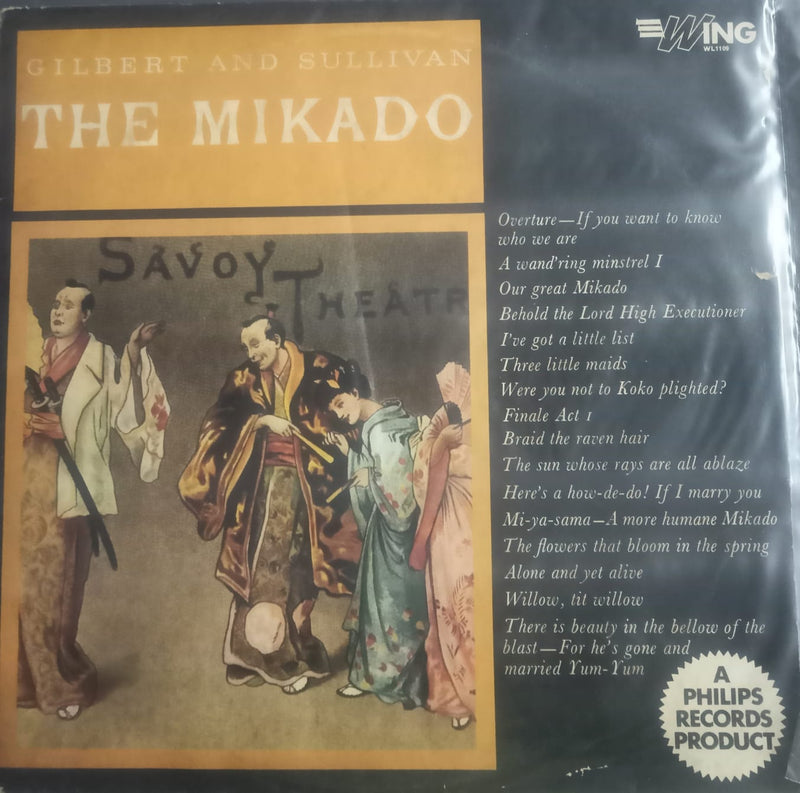 Gilbert And Sullivan” by “The Mikado — Bollywood LP vinyl record cover