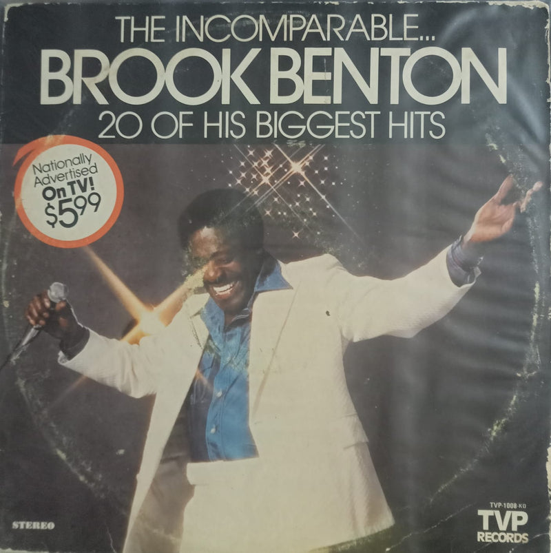 “THE INCOMPARABLE BROOK BENTON ( 20 of his biggest hits)”1976 — 1976 Bollywood LP vinyl record cover