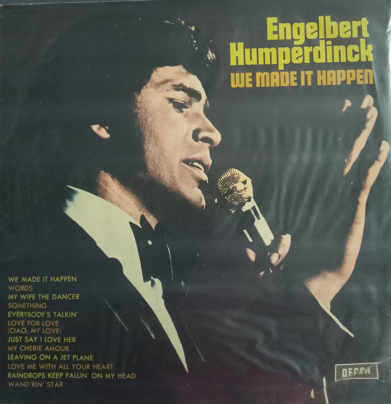 We made it happen”1970 by “Engelbert Humperdinck — 1970 Bollywood LP vinyl record cover