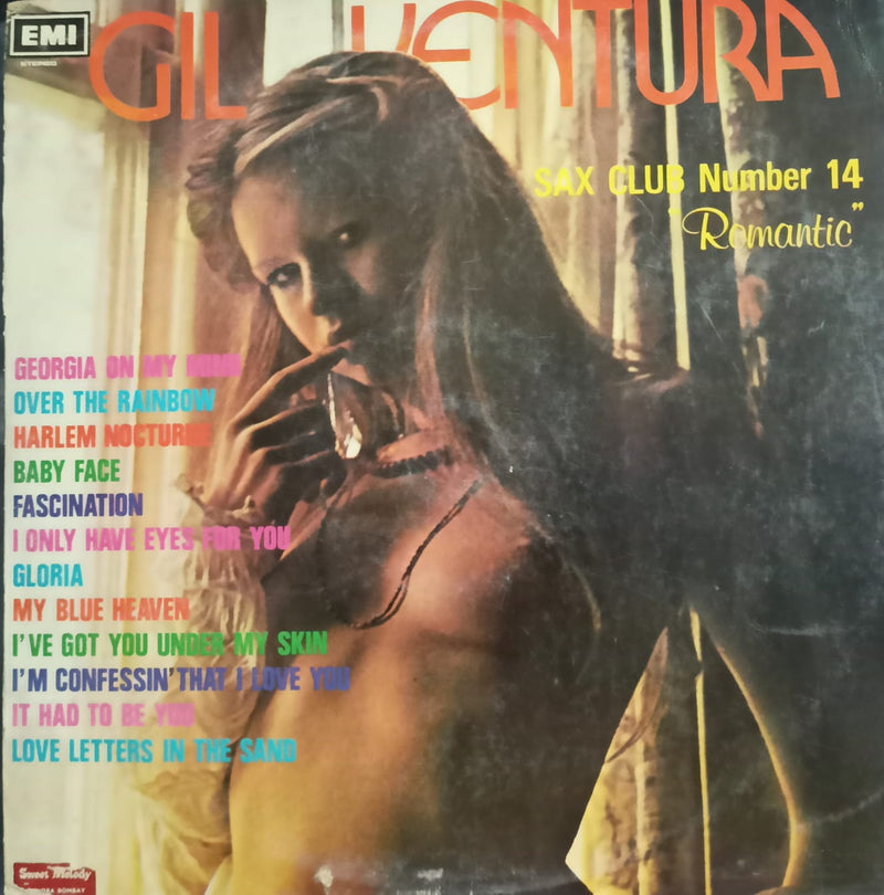Romantic Sax Club No.14” by “Gil Ventura — Bollywood LP vinyl record cover