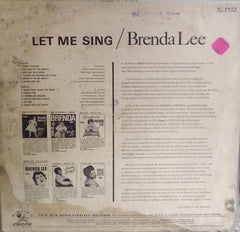 "LET ME SING BRENDA LEE" English vinyl LP