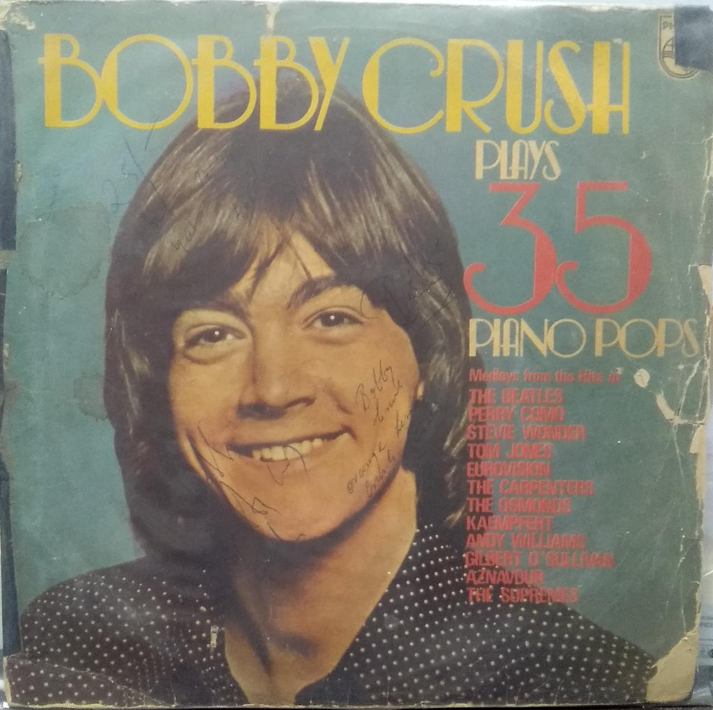 "BOBBY CRUSH PLAYS 35 PIANO POPS" English vinyl LP