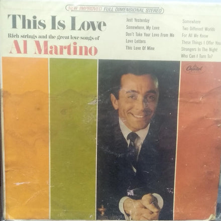 " This Is Love Al Martino" — LP vinyl record cover
