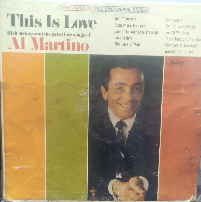 " This Is Love Al Martino" — LP vinyl record cover