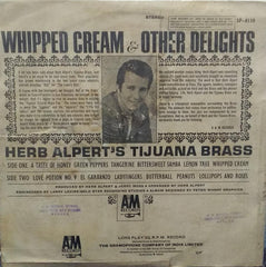 "WHIPPED CREAM & OTHER DELIGHTS HERB ALPERT'S TIJUANA BRASS" English vinyl LP