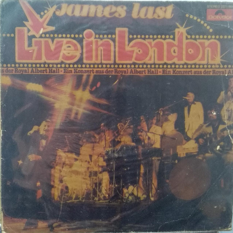 "James Last Live In London" — LP vinyl record cover