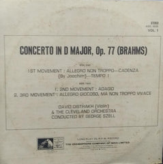 "CONCERTO IN D MAJOR, Op. 77 (BRAHMS)" English vinyl LP