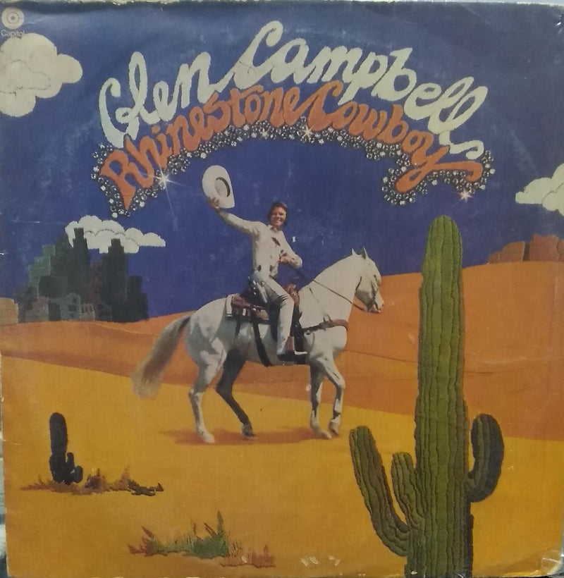 "Glen Campbell Rhinestone Cowboy" — LP vinyl record cover