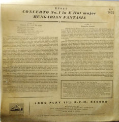 "LISZT PIANO CONCERTO NO.1 IN E FLAT HUNGARIAN FANTASIA" English vinyl LP