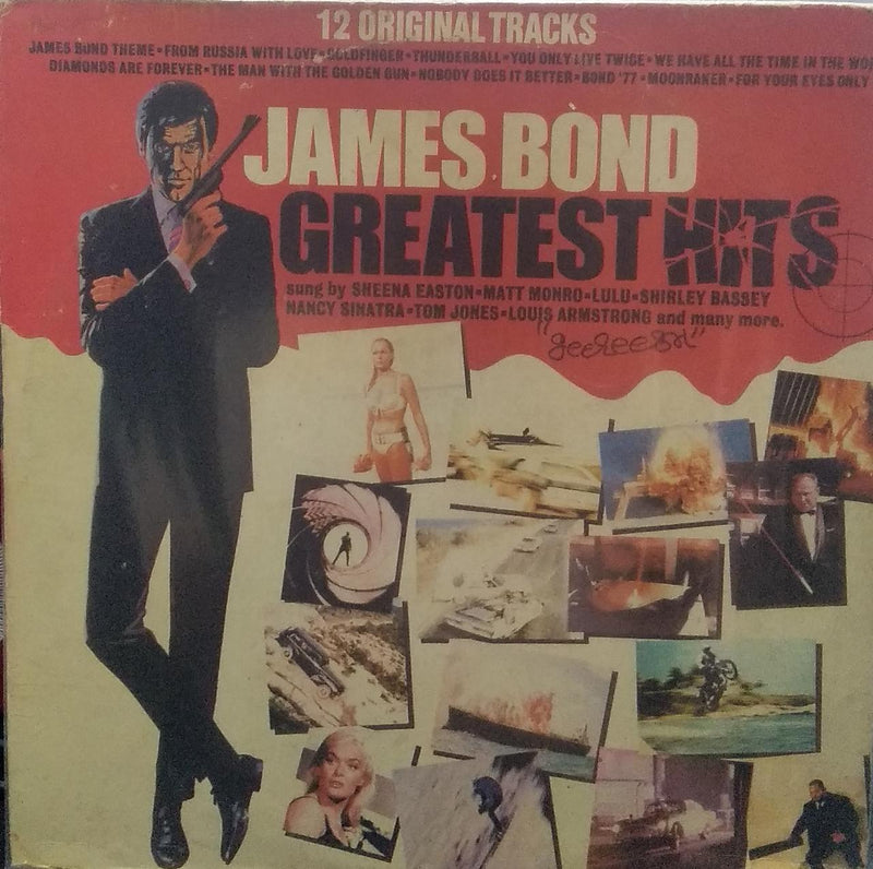 "James Bond Greatest Hits" — LP vinyl record cover