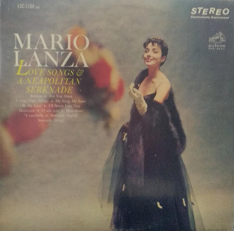 "Mario Lanza Love Songs & A Nepolitan Serenade" — LP vinyl record cover