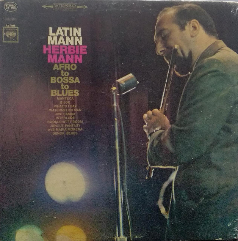 "Latin Mann Afro To Bossa To Blues Herbie Mann" — LP vinyl record cover