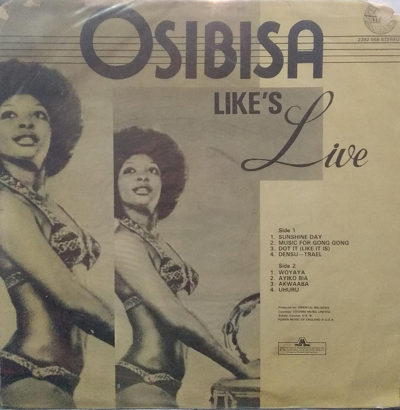 "Osibisa Like'S Live" — LP vinyl record cover