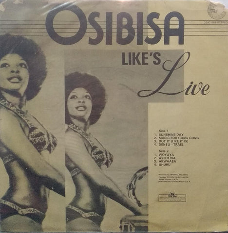 "OSIBISA LIKE'S LIVE" English vinyl LP