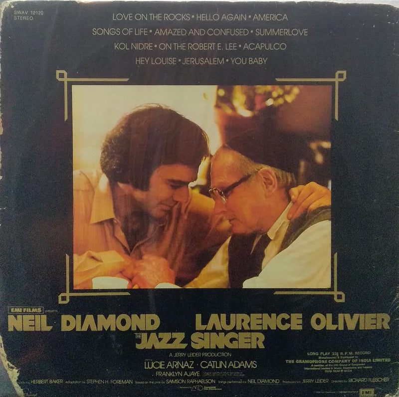 "Neil Diamond The Jazz Singer" — jazz LP vinyl record cover