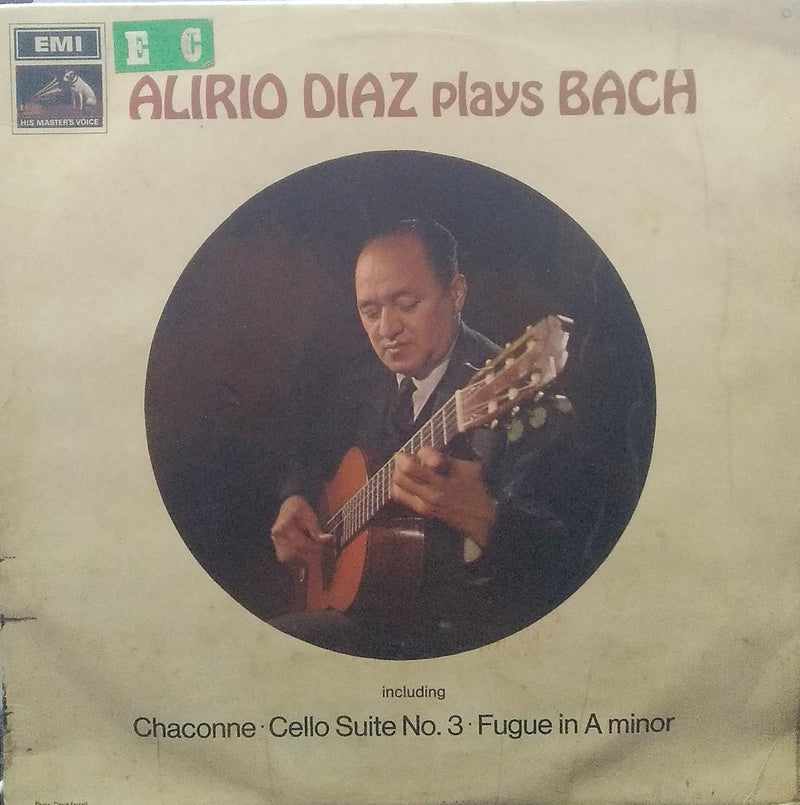 "Alirio Diaz Plays Bach" — LP vinyl record cover