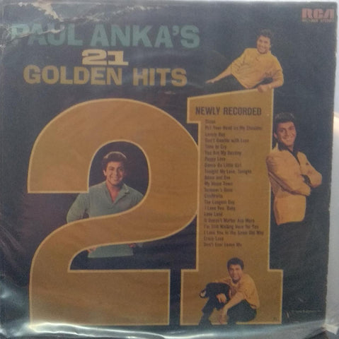 "PAUL ANKA'S 21 GOLDEN HITS" English vinyl LP