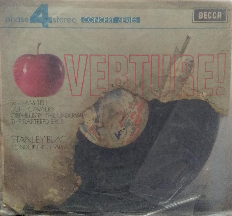 "Overture! Stanley Black Conducting The London Philharmonic Orchestra" — LP vinyl record cover