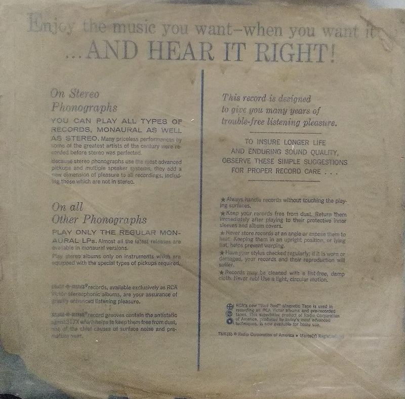 "Enjoy The Music You Want-When You Want It...And Hear It Right!" — LP vinyl record cover