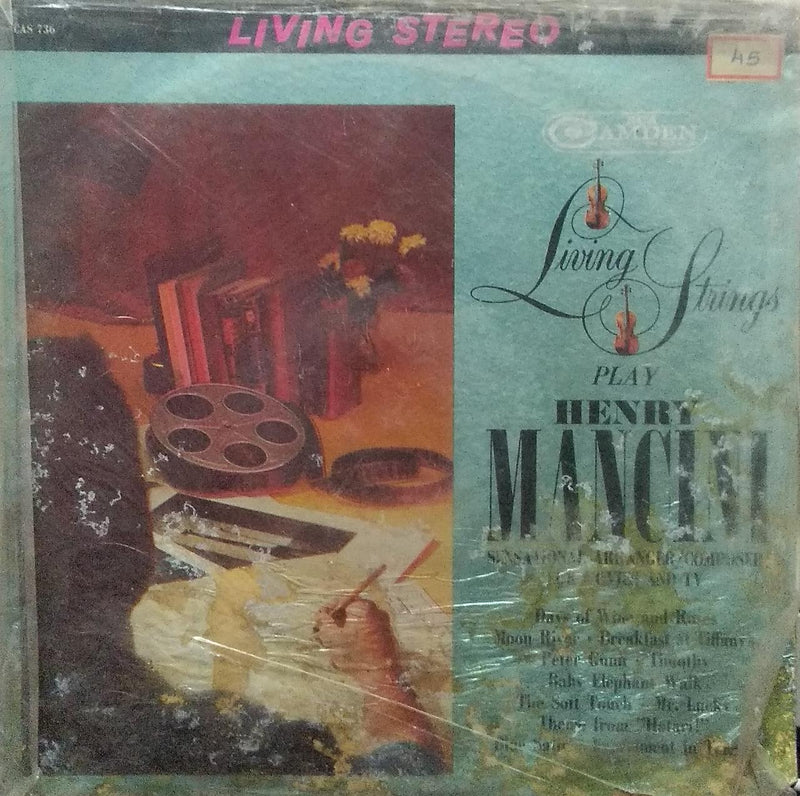 "Living Strings Play Henry Mancini" — Bollywood LP vinyl record cover