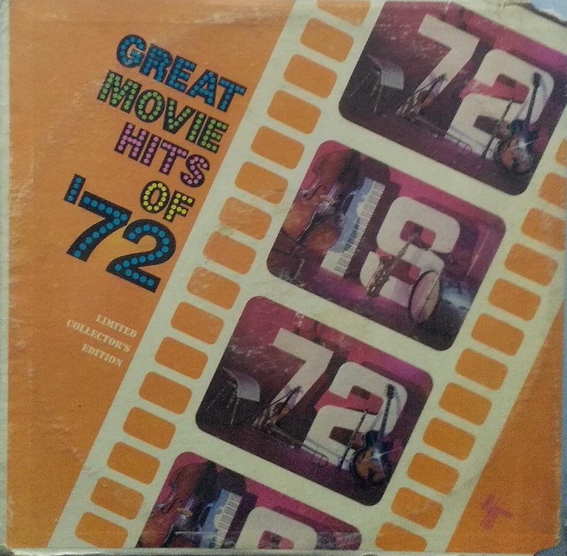 "Great Movie Hits Of 1972" — 1972 LP vinyl record cover