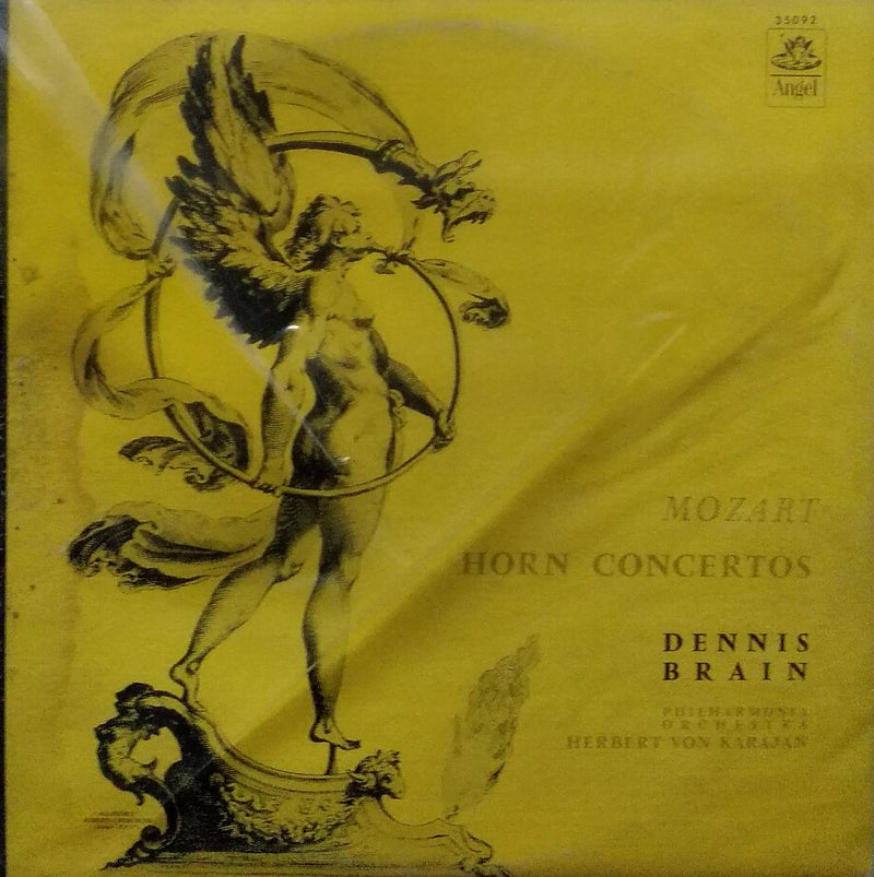 "Mozart Horn Concertos Dennis Brain" — LP vinyl record cover