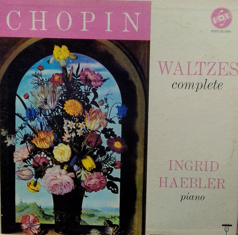 "Chopin Waltzes Complete Ingrid Haebler Piano" — LP vinyl record cover