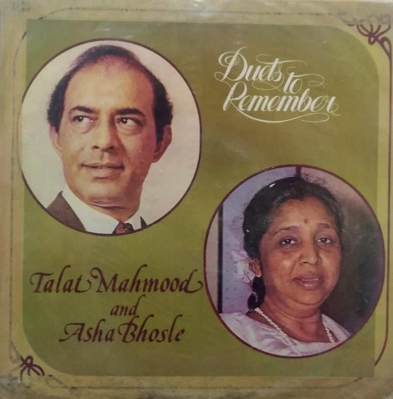 "Duels To Remember Asha Bhosle & Talat Mahmood" — Bollywood LP vinyl record cover