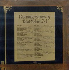 "ROMANTIC SONGS BY TALAT MAHMOOD" Hindi vinyl LP