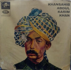 "KHANSAHIB ABDUL KARIM KHAN" Hindi vinyl LP